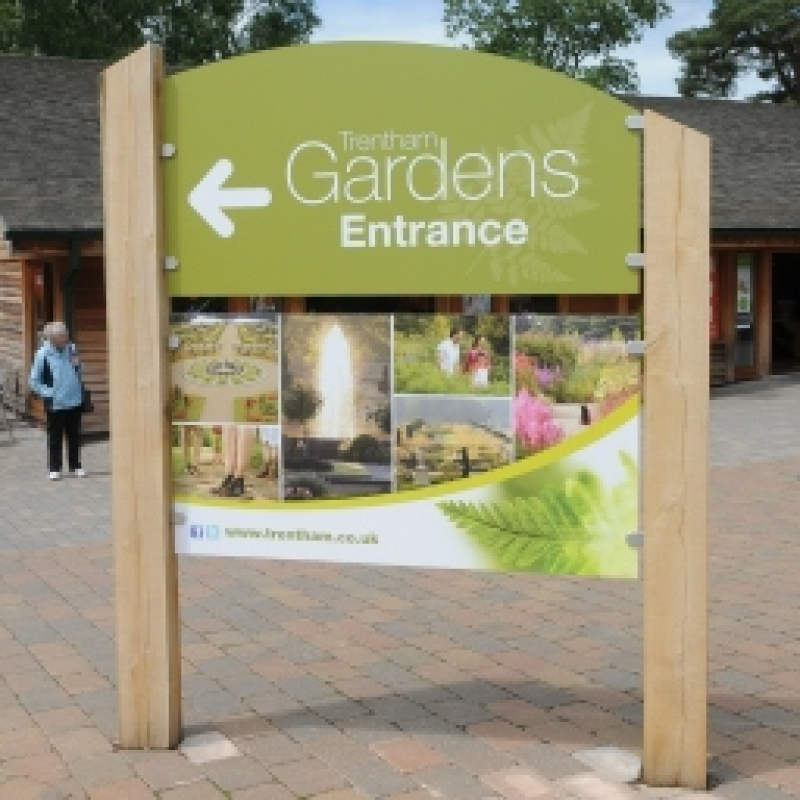 Signage for Trentham Gardens visitor attraction