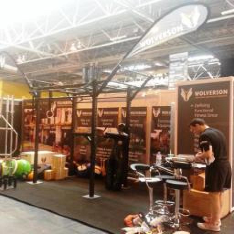 Strong branding and imagery maximise Wolverson Fitness' exhibition stand impact